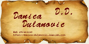 Danica Dulanović vizit kartica
